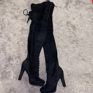Shoedazzle Thigh High Wide Calf Boots